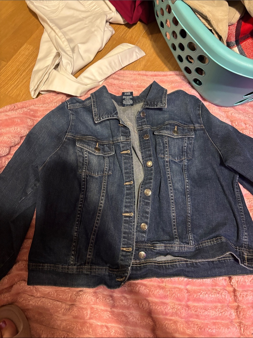 Denim jacket, dark color blue, size XL